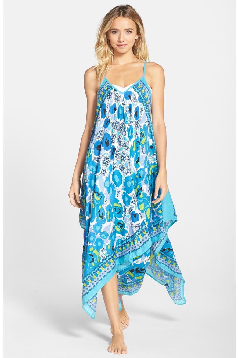 Floral Print Cover Up, Main, color, BLUE