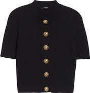 Balmain Cable Stitch Short Sleeve Cardigan