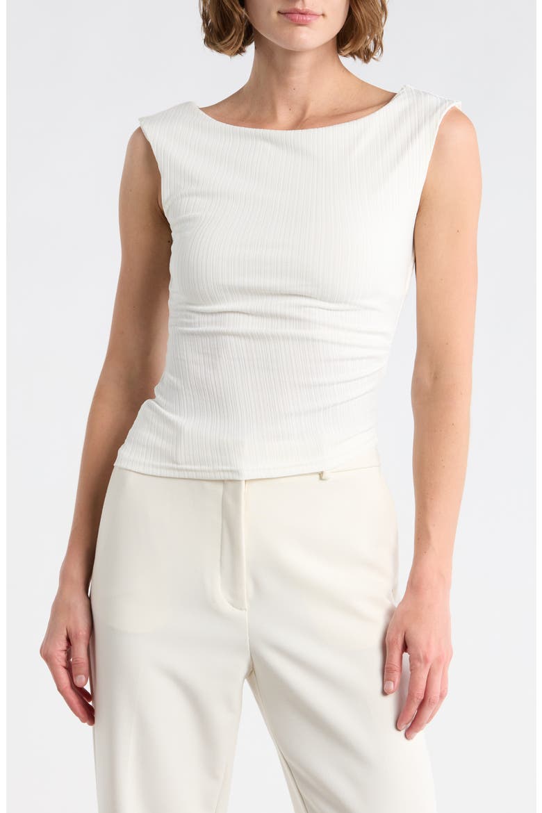 Ribbed Ruched Top, Main, color, CREAM