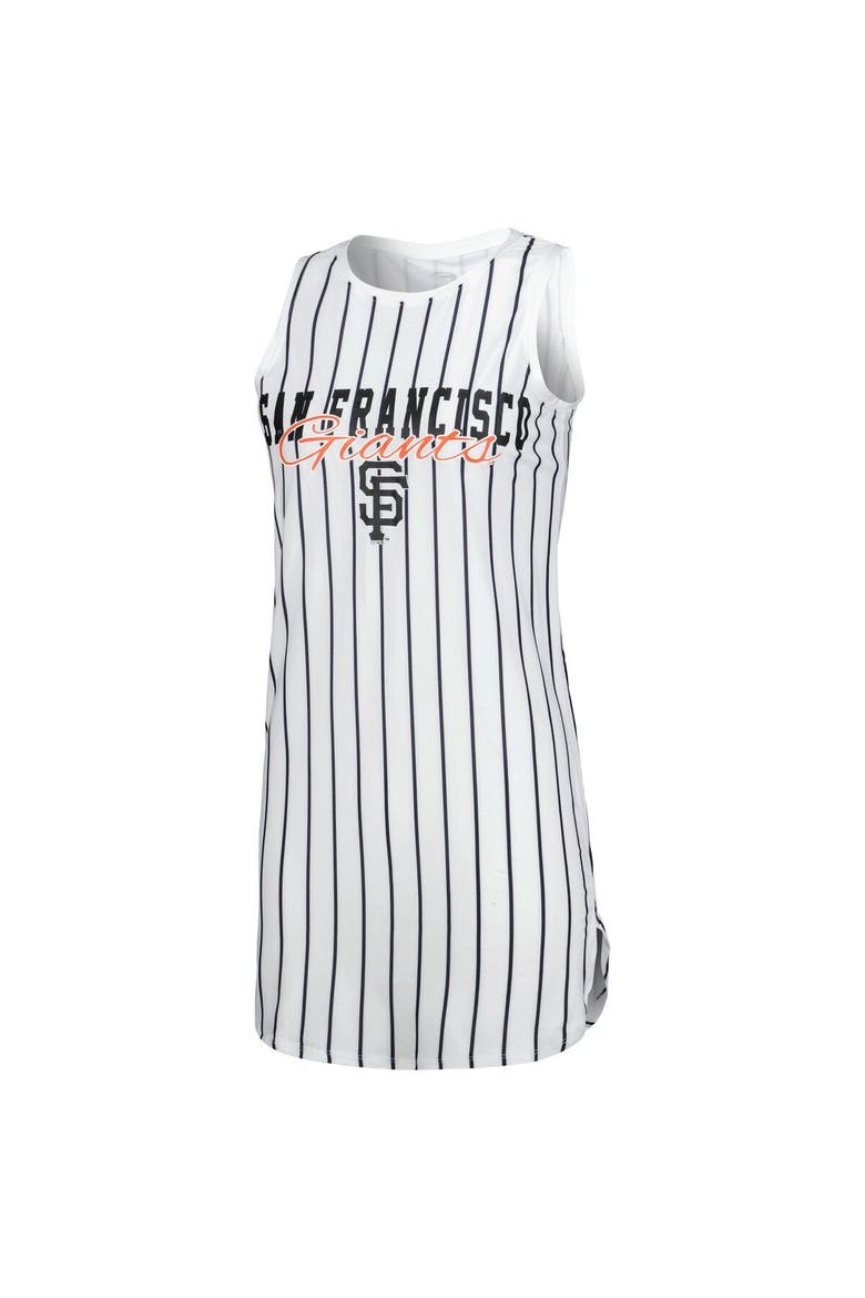 Women's Concepts Sport White San Francisco Giants Reel Pinstripe Knit Sleeveless Nightshirt, Alternate, color, White