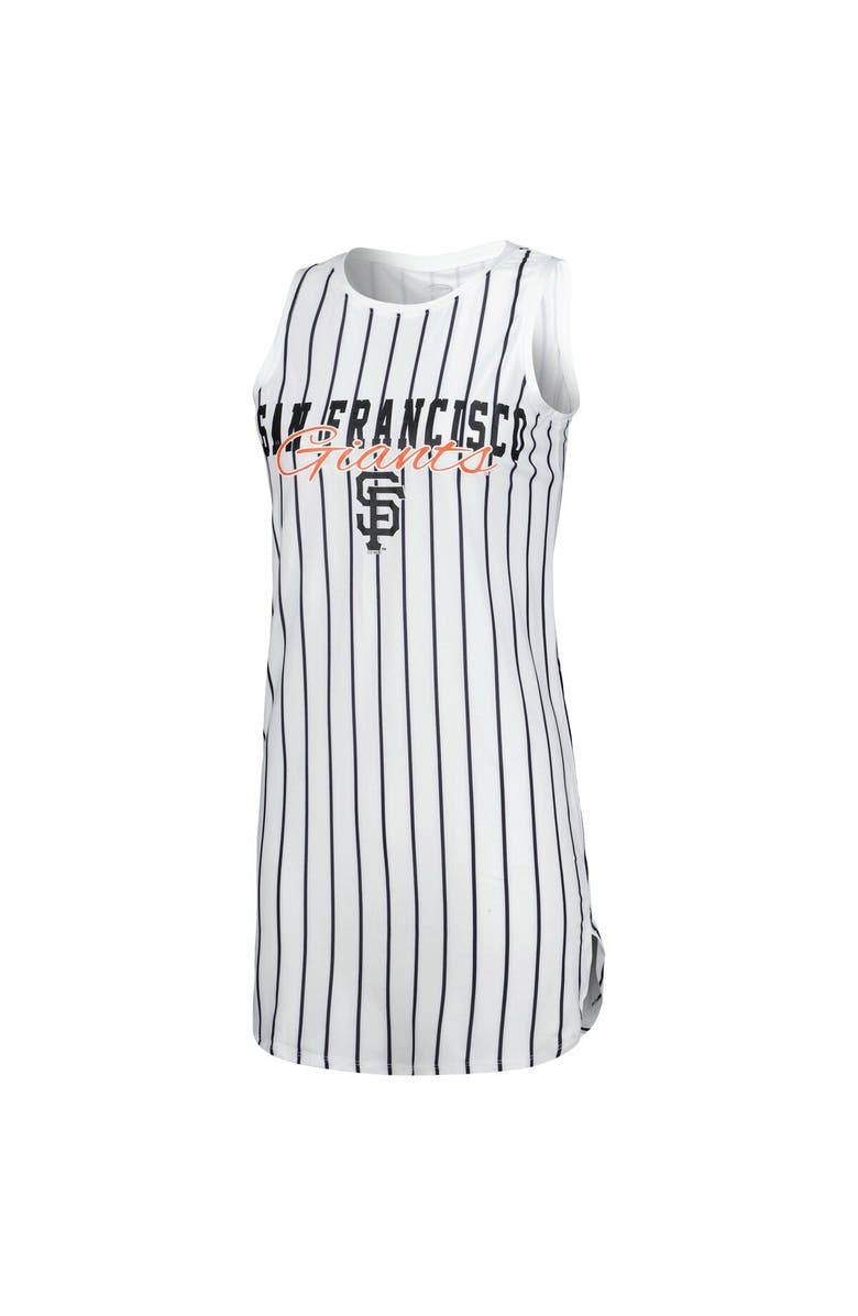 CONCEPTS SPORT Women's Concepts Sport White San Francisco Giants Reel Pinstripe Knit Sleeveless Nightshirt, Alternate, color, White