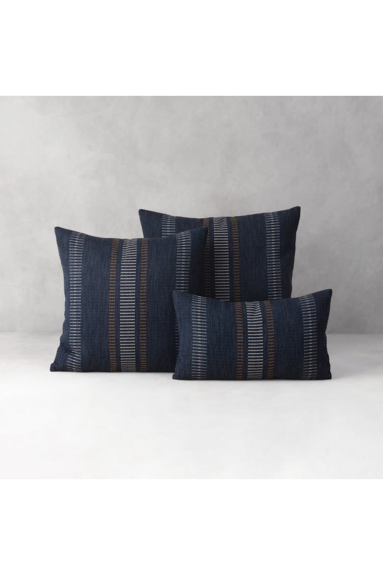 Journey Indoor & Outdoor Woven Accent Pillow, Alternate, color, Indigo