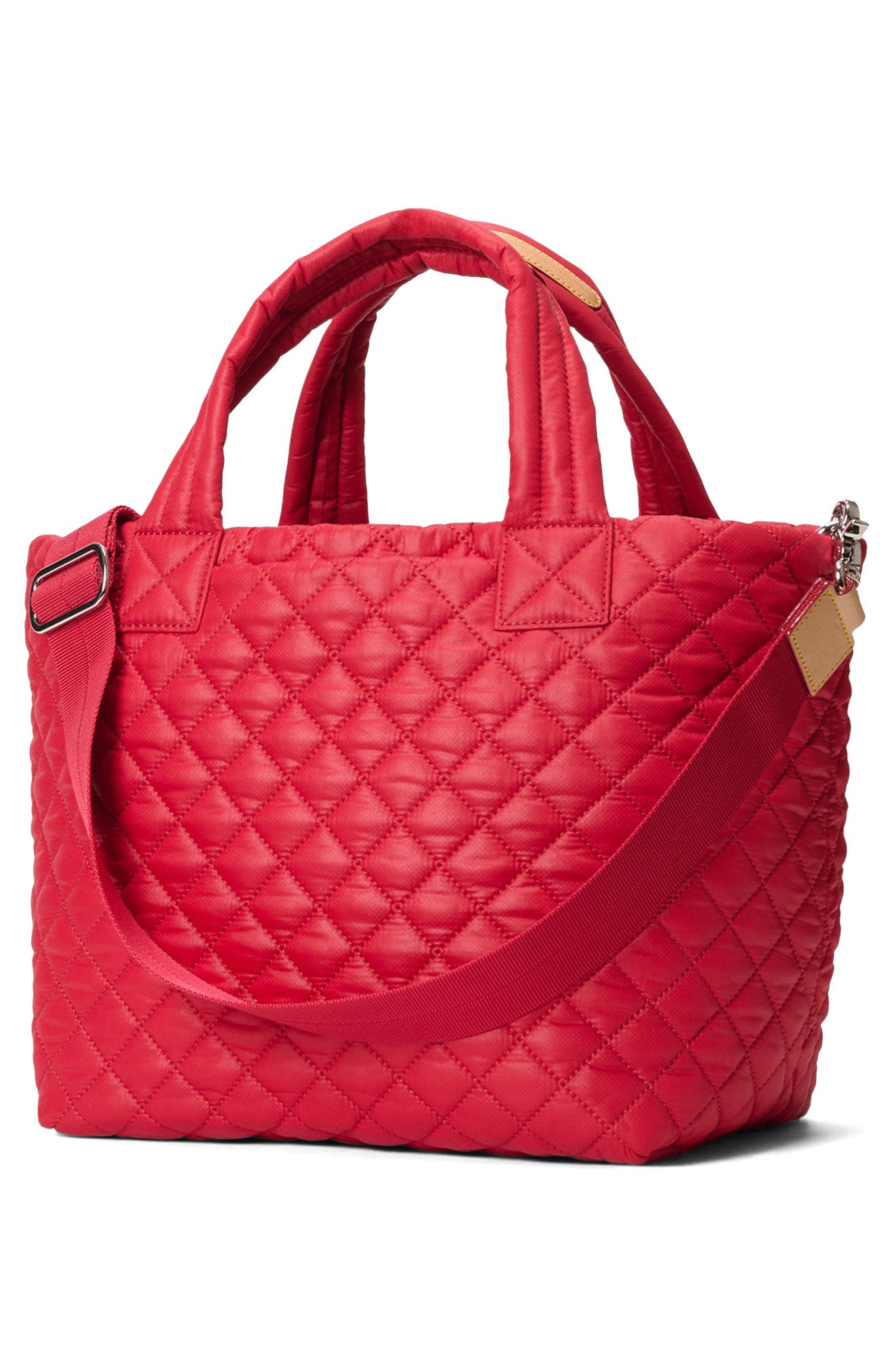 Small Metro Deluxe Quilted Seersucker Tote, Alternate, color, APPLE