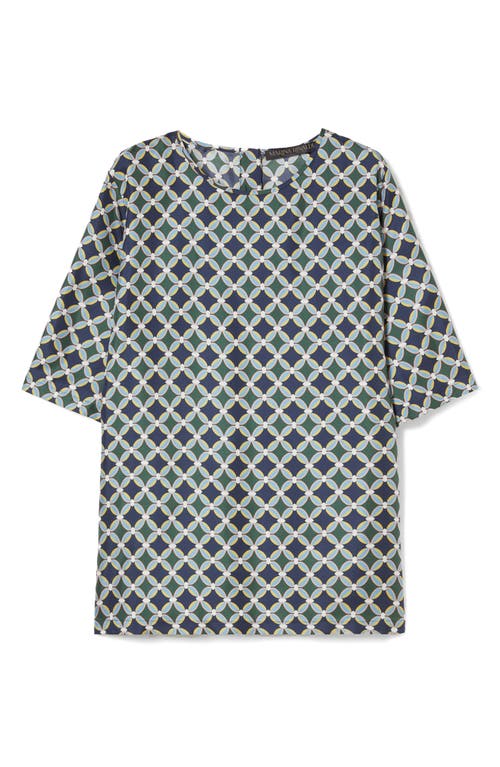 Marina Rinaldi Spoleto Short Sleeve Silk Top In Multi