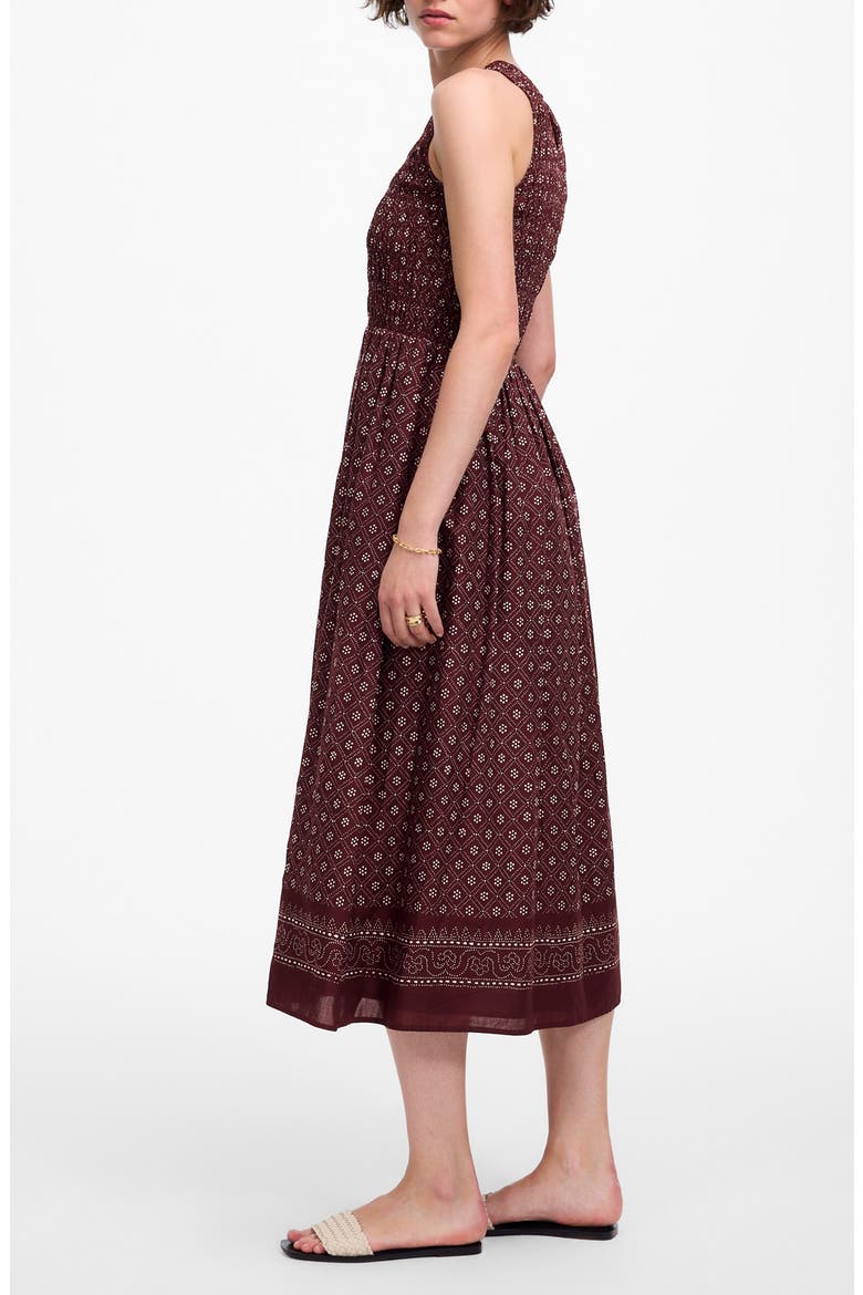 The Melody Smocked Cotton Midi Dress in Daisy Print, Alternate, color, DUSTY PLUM