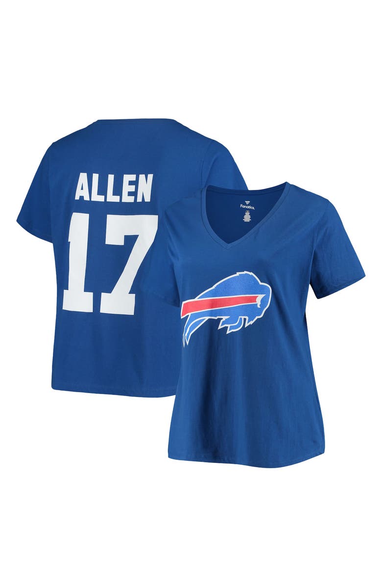 FANATICS Women's Josh Allen Royal Buffalo Bills Plus Size Fair Catch Name & Number V-Neck T-Shirt, Alternate, color, Royal