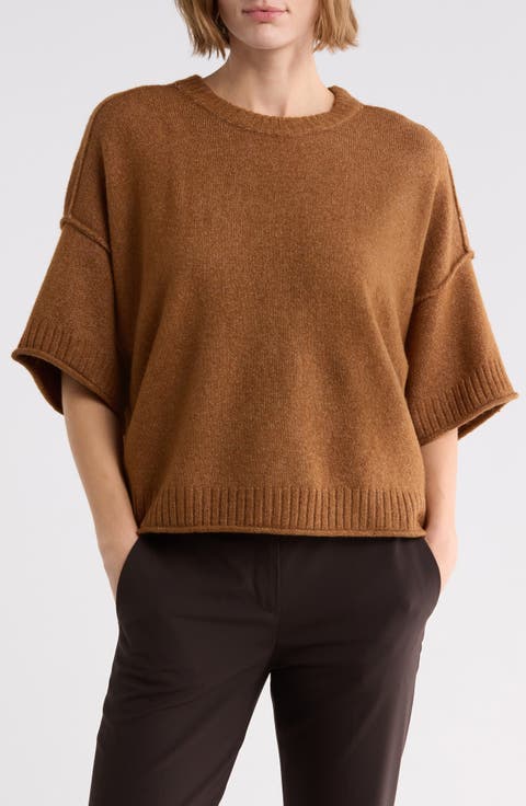 Exposed Seam Drop Shoulder Sweater