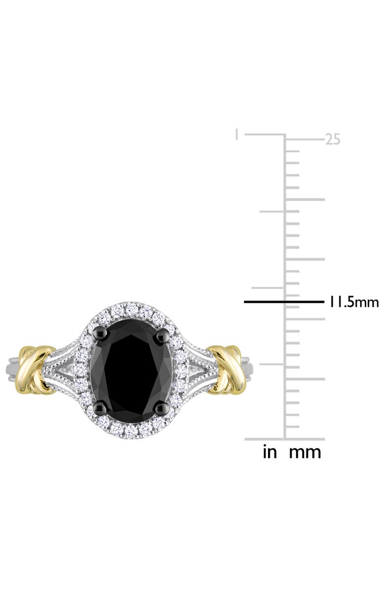 Julianna B. Black & White Diamond Oval Halo Ring 14k, Alternate, color,