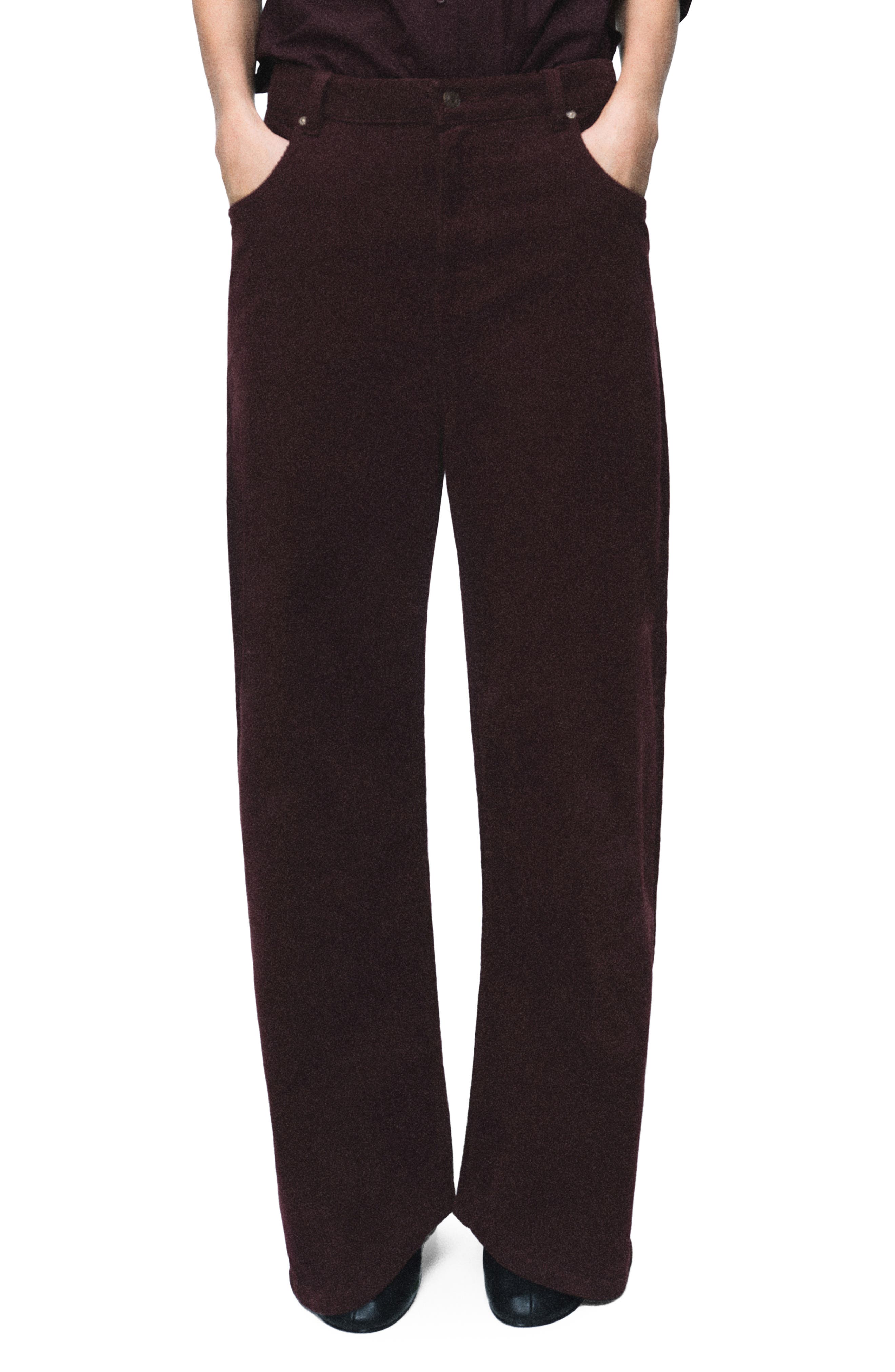 MANGO Wide Leg Corduroy Pants