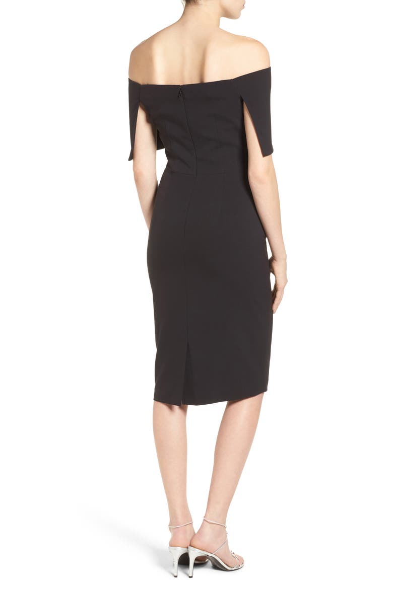 Popover Cocktail Dress, Alternate, color, BLACK
