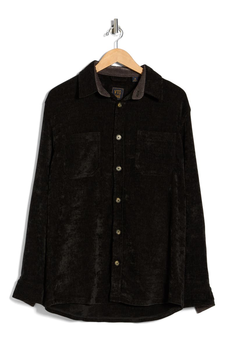 Chenille Shirt Jacket, Alternate, color, BLACK