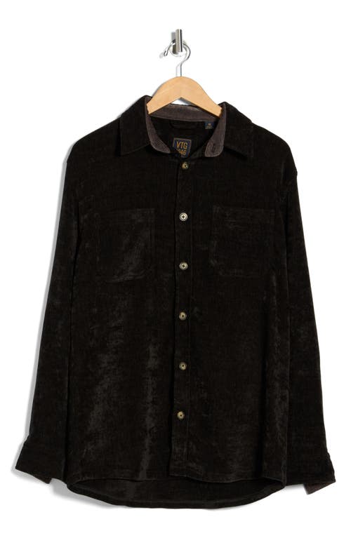 Vintage 1946 Chenille Shirt Jacket In Black
