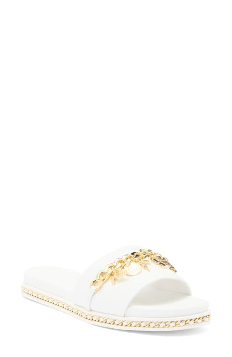 Basia Charm Chain Slide Sandal (Women)
