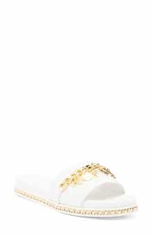 KARL LAGERFELD PARIS Basia Charm Chain Slide Sandal