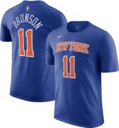 Nike Men's Nike Jalen Brunson Blue New York Knicks Icon Edition Name & Number T-Shirt