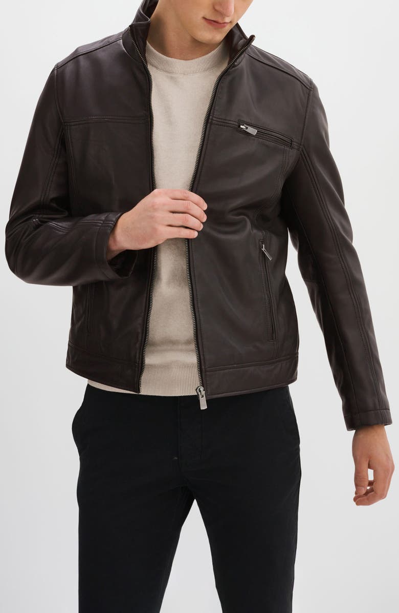 REGENCY Leather Bomber Jacket, Alternate, color, Dark Brown