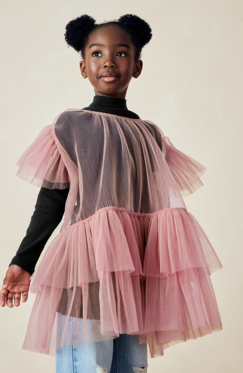 Next Kids' Tiered Sheer Mesh Tunic & Top Set In Pink