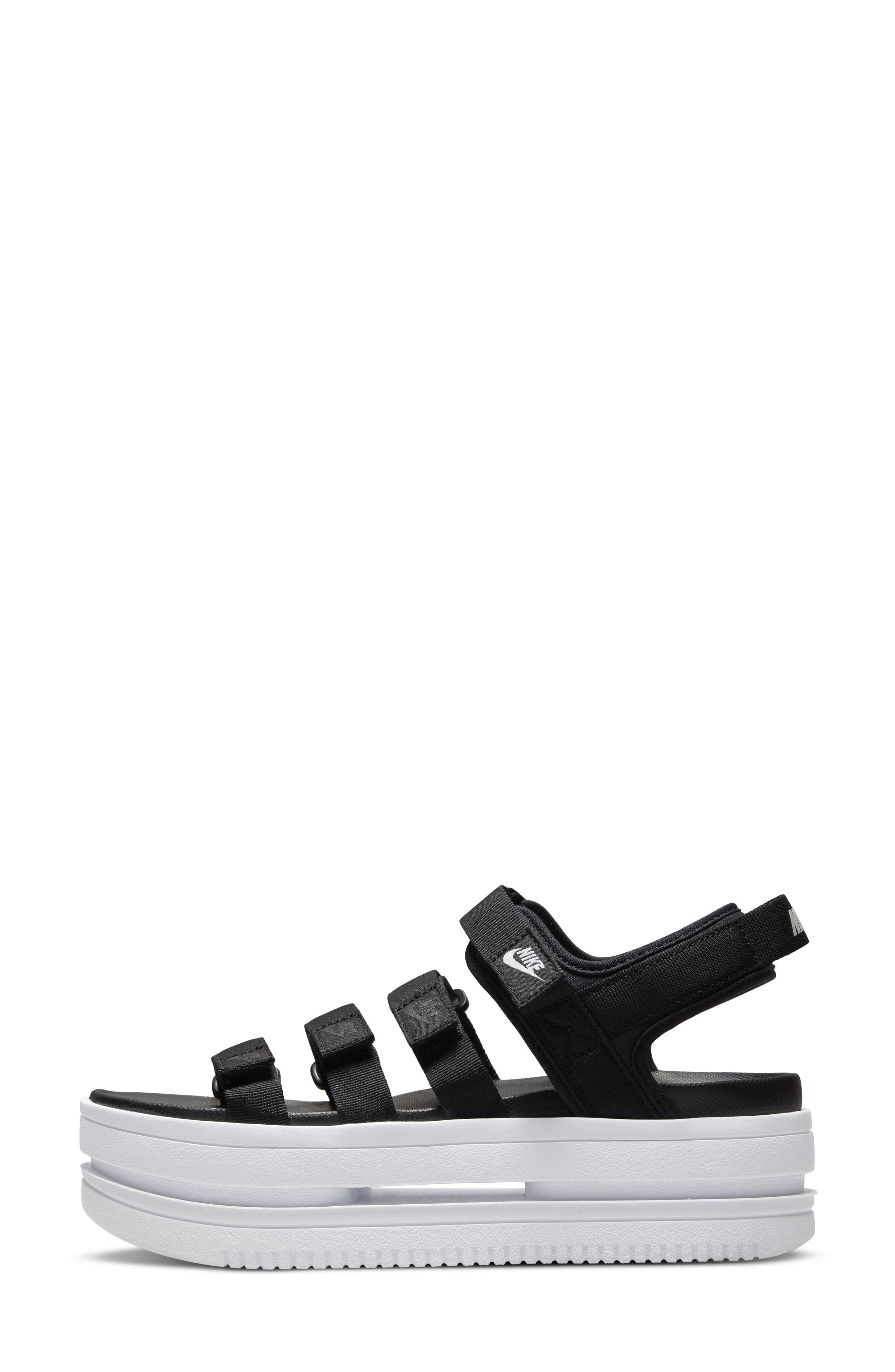 Nike Icon Classic Platform Sandal, Alternate, color, Black/ White/ White