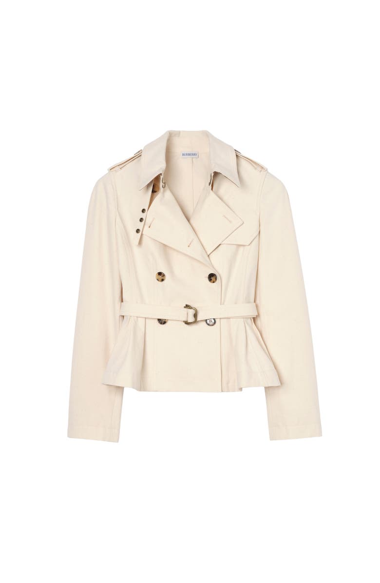 Burberry Cotton Isabella Trench Jacket, Alternate, color, Linen Beige