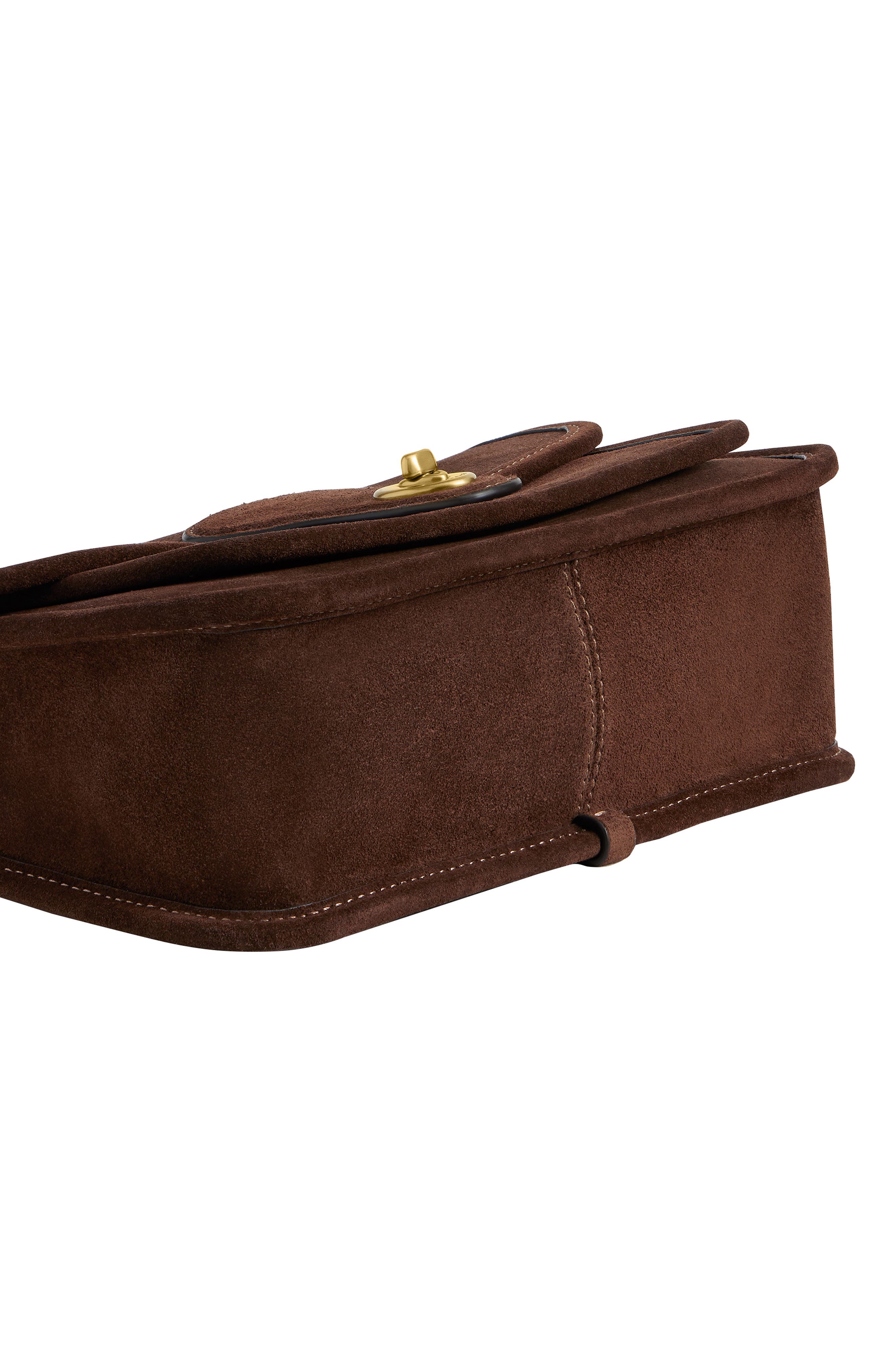 Metropolitan 24 Suede Leather Bag, Alternate, color, B4/ DARK CHOCOLATE