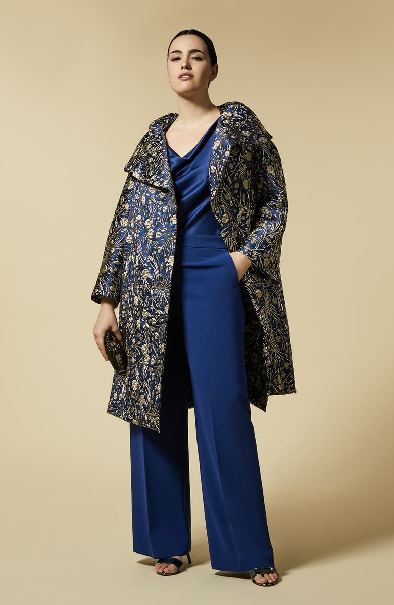 Marina Rinaldi Topazio Jacquard Duster Coat, Alternate, color, 