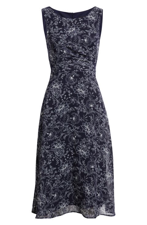 Pleat Waist Yoryu Sleeveless Midi Dress