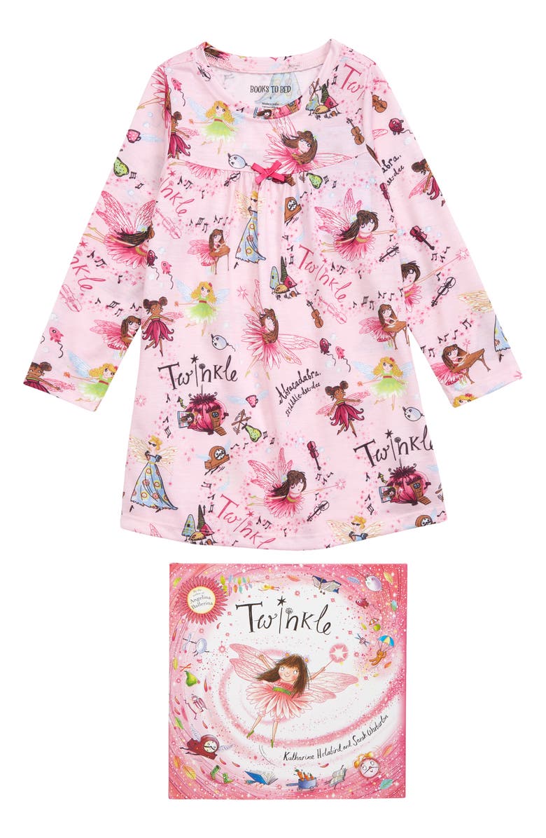 Books to Bed Twinkle Nightgown & Book Set, Main, color, 