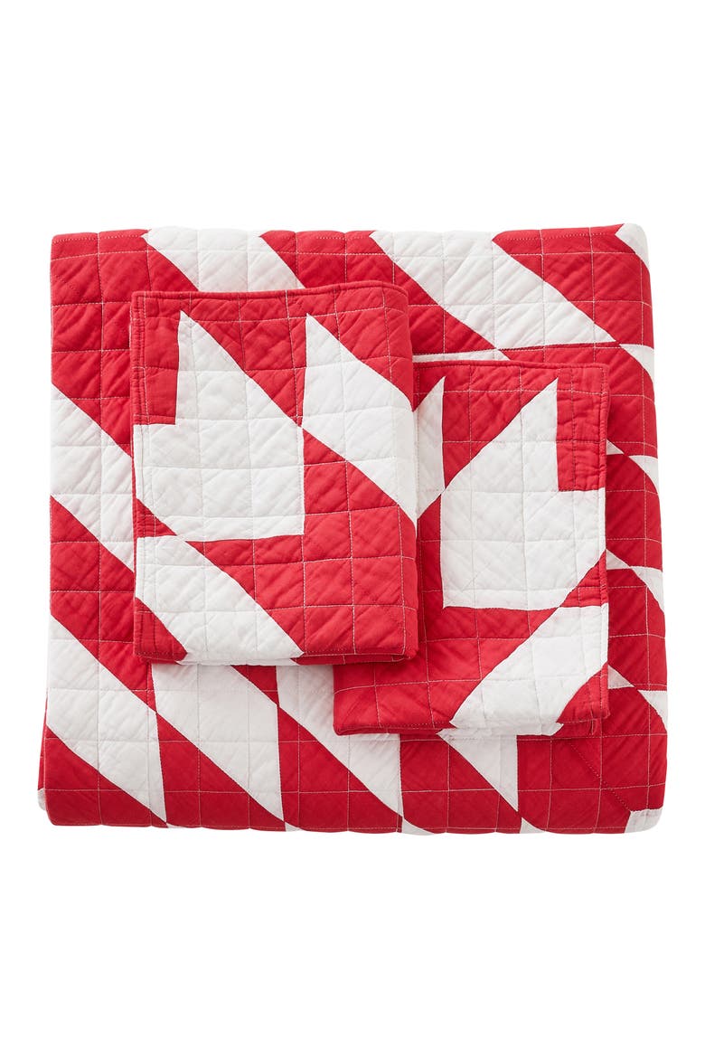 Star Patch Patchwork Quilt Set, Main, color, RED