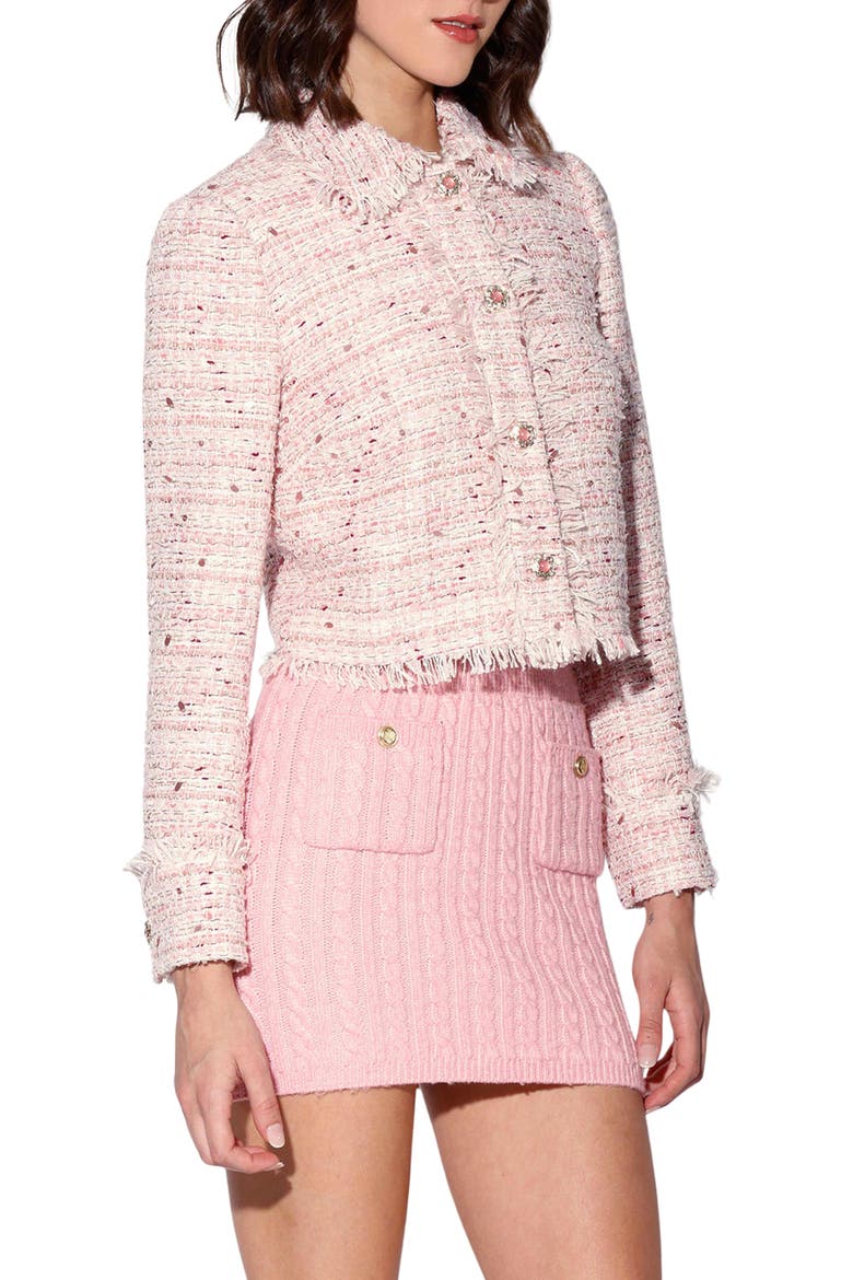 Alana Tweed Crop Jacket, Alternate, color, BLOSSOM TWEED