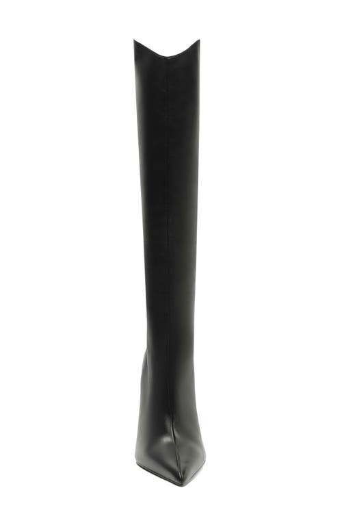 Schutz Maryann Up Leather Curve Tall Boots In Black
