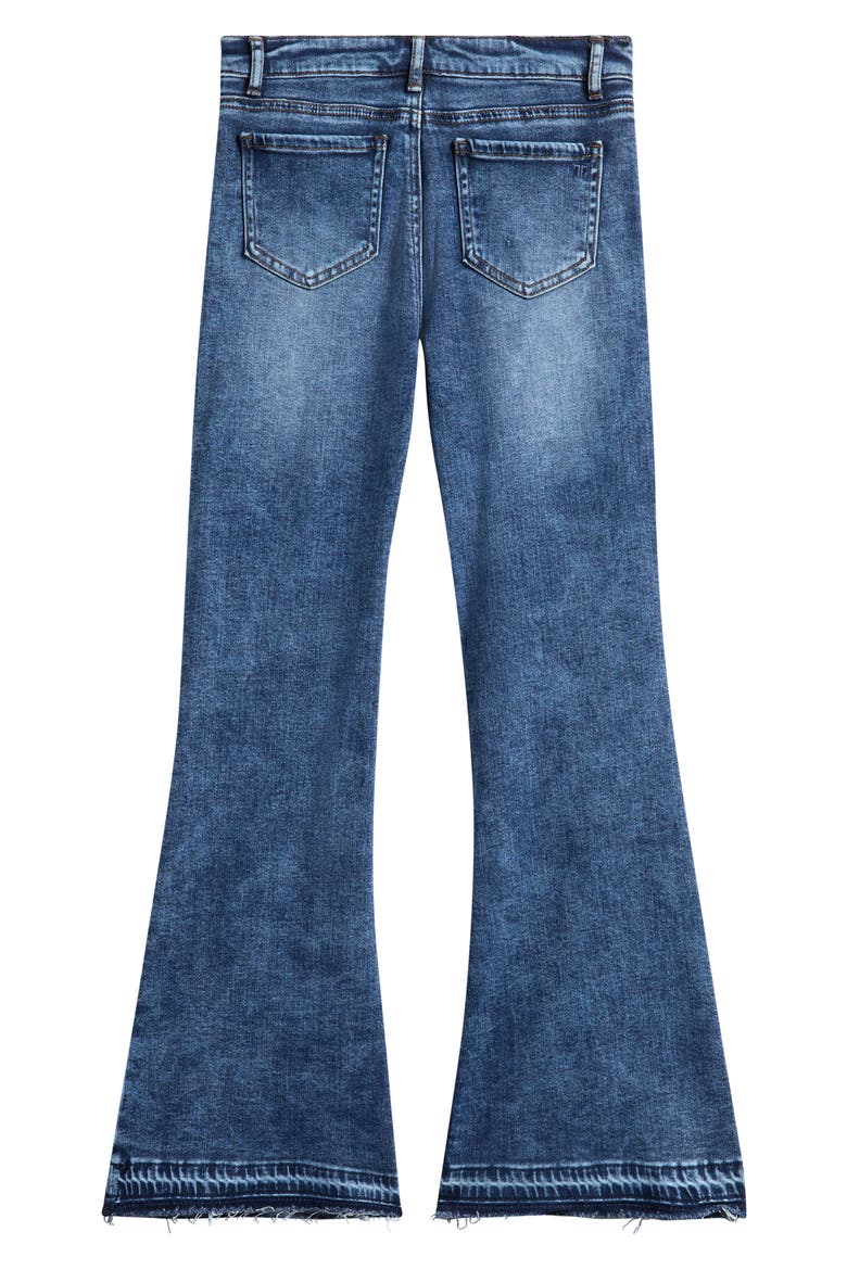 Kids' Release Hem Stretch Denim Flare Leg Jeans, Alternate, color, INDIGO