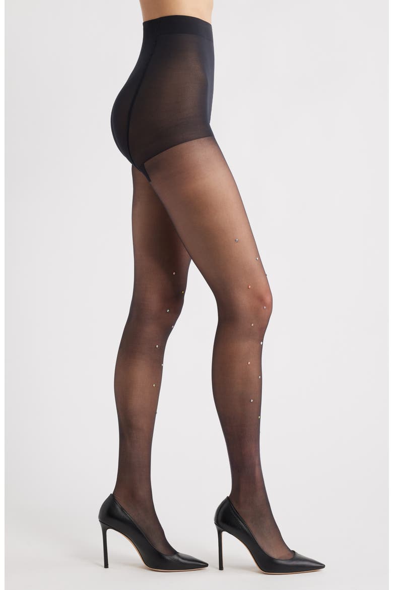 Crystalize Sheer Tights, Main, color, BLACK