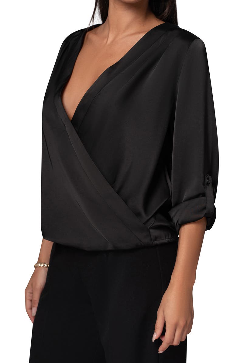 JLUXLABEL Drape Satin Top, Alternate, color, 