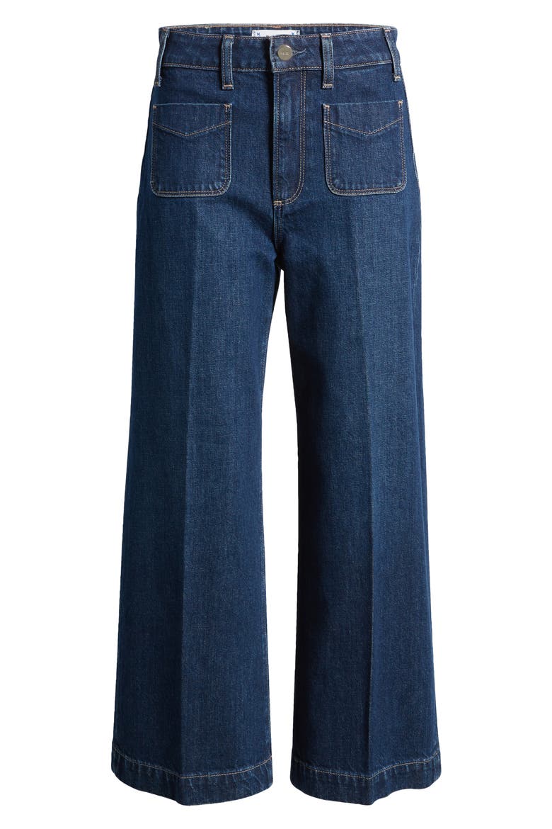Anessa Patch Pocket High Waist Ankle Wide Leg Jeans, Alternate, color, GRECIAN BLUE
