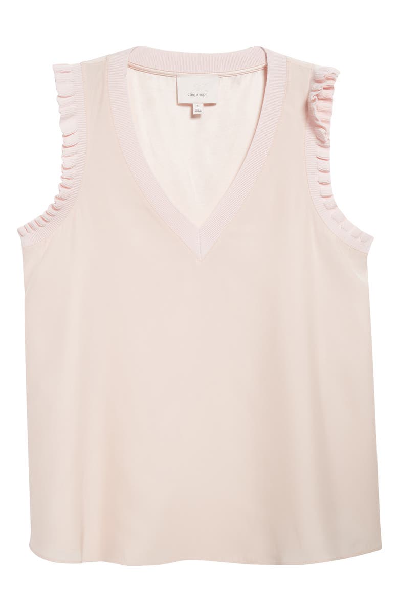 Cinq à Sept Lenore V-Neck Silk Blouse, Alternate, color, Icy Pink