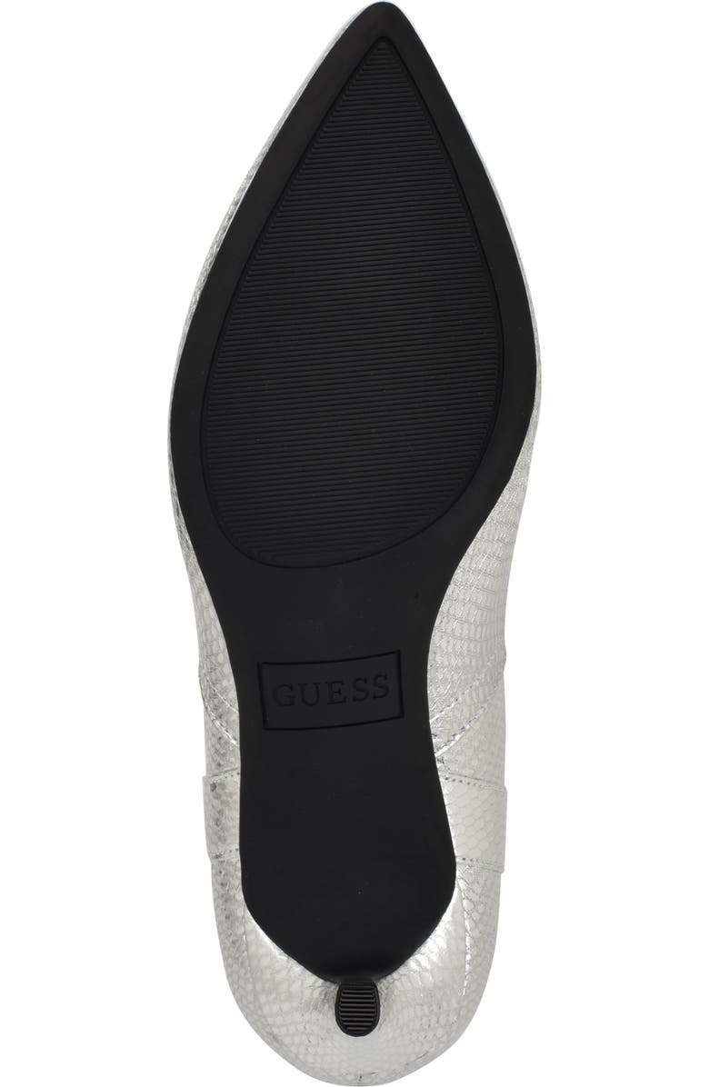 GUESS Wurlie Snakeskin Embossed Western Boot, Alternate, color, Silver