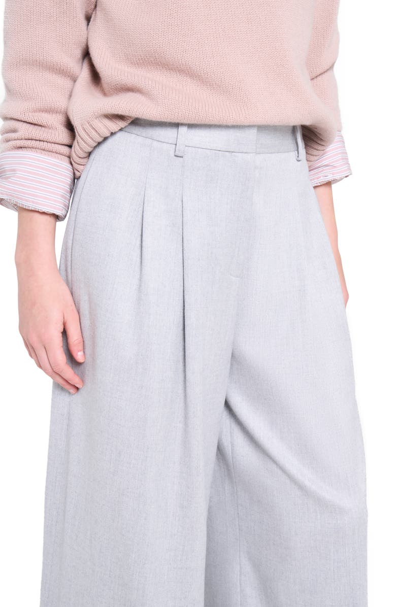 TWP Avery Stretch Wool Wide Leg Pants, Alternate, color, Light Heather Grey