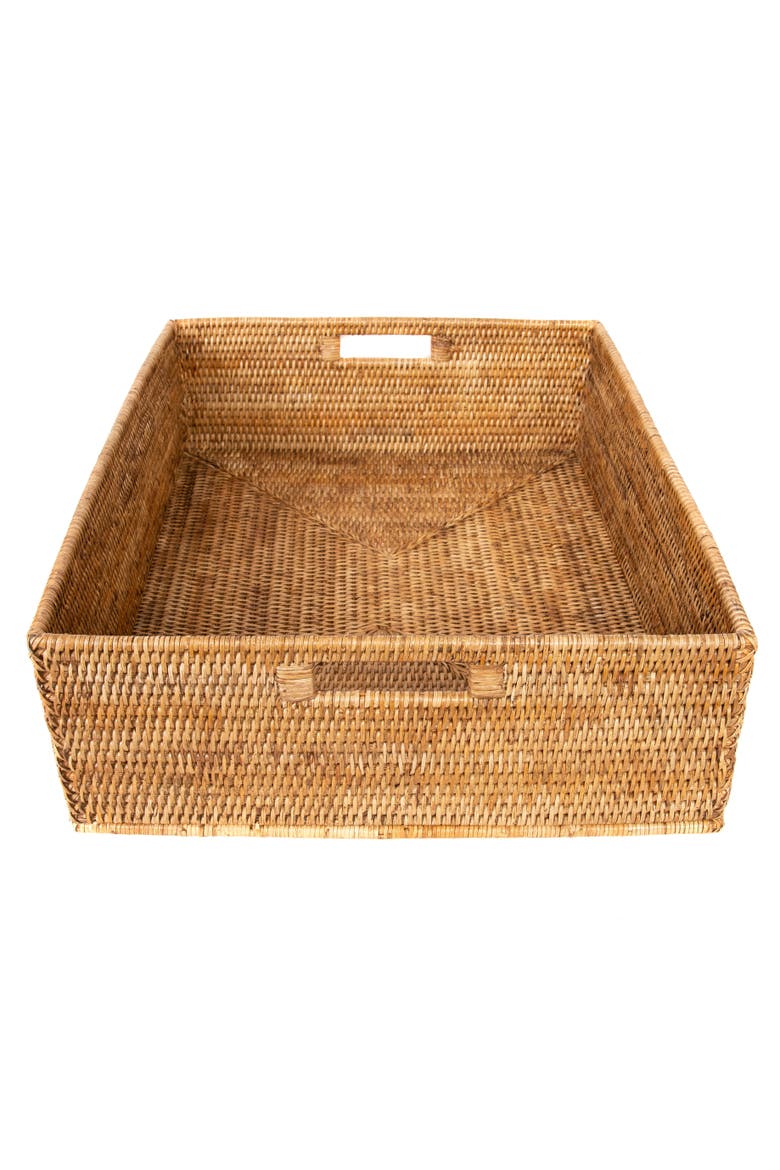 Artifacts Rattan Rectangular Storage Basket, Alternate, color, Honey Brown