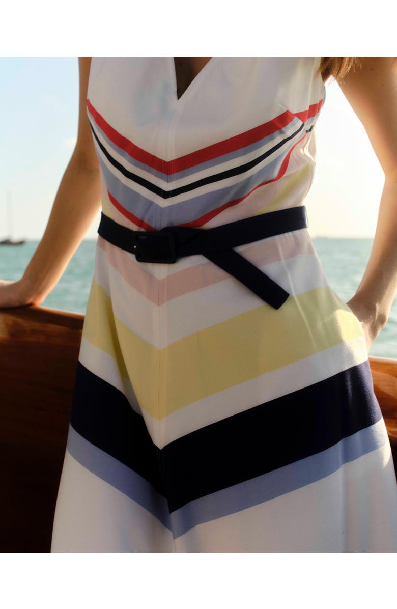 Cartolina Monica Belted Midi Dress, Alternate, color, Nantucket Stripe