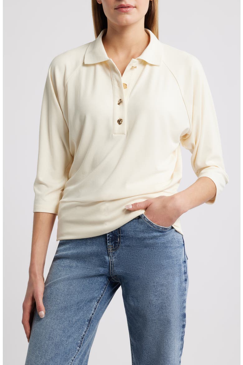 Raglan Sleeve Polo, Main, color, CREAM