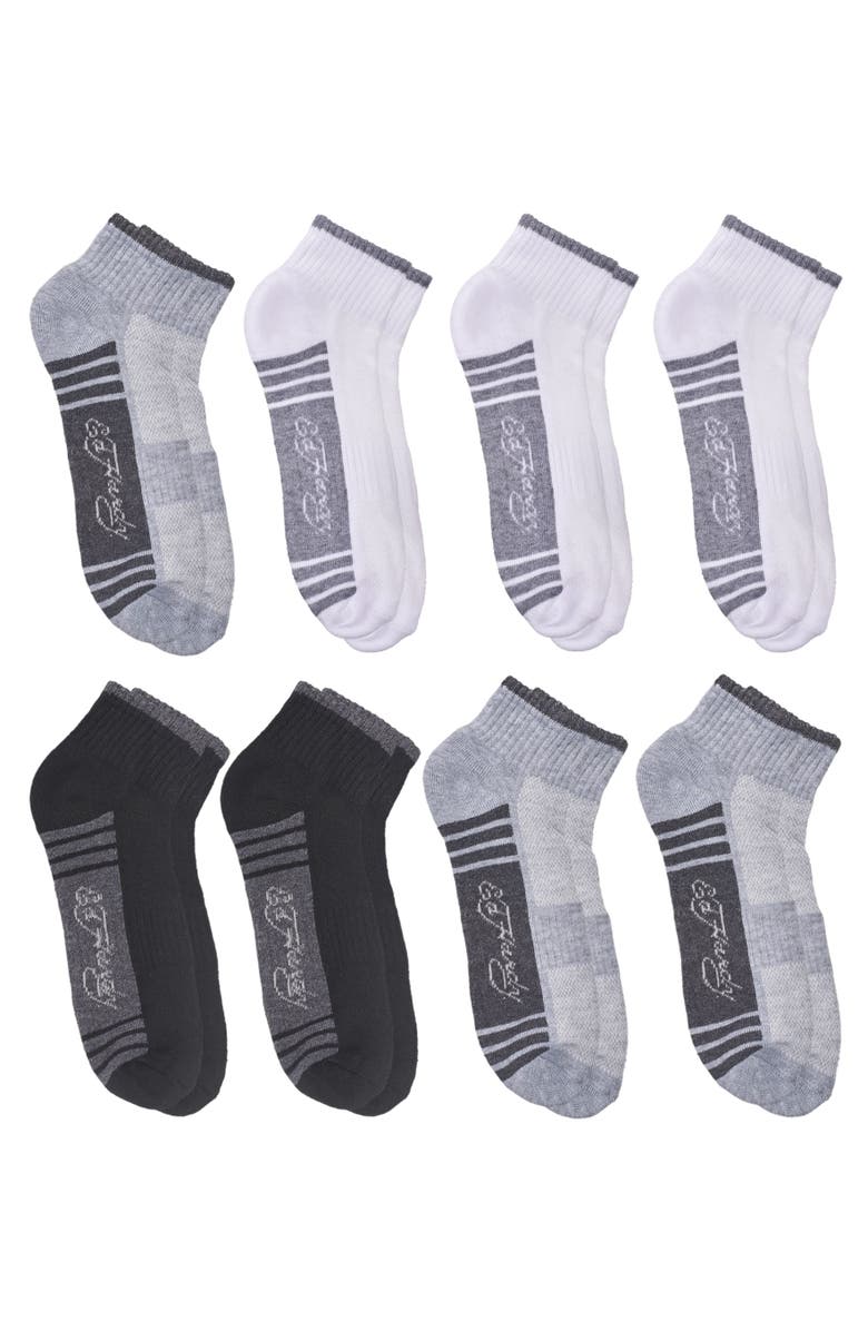 Ed Hardy Athletic Half Cushion Quarter Sock 8-Pack, Alternate, color, Gwb