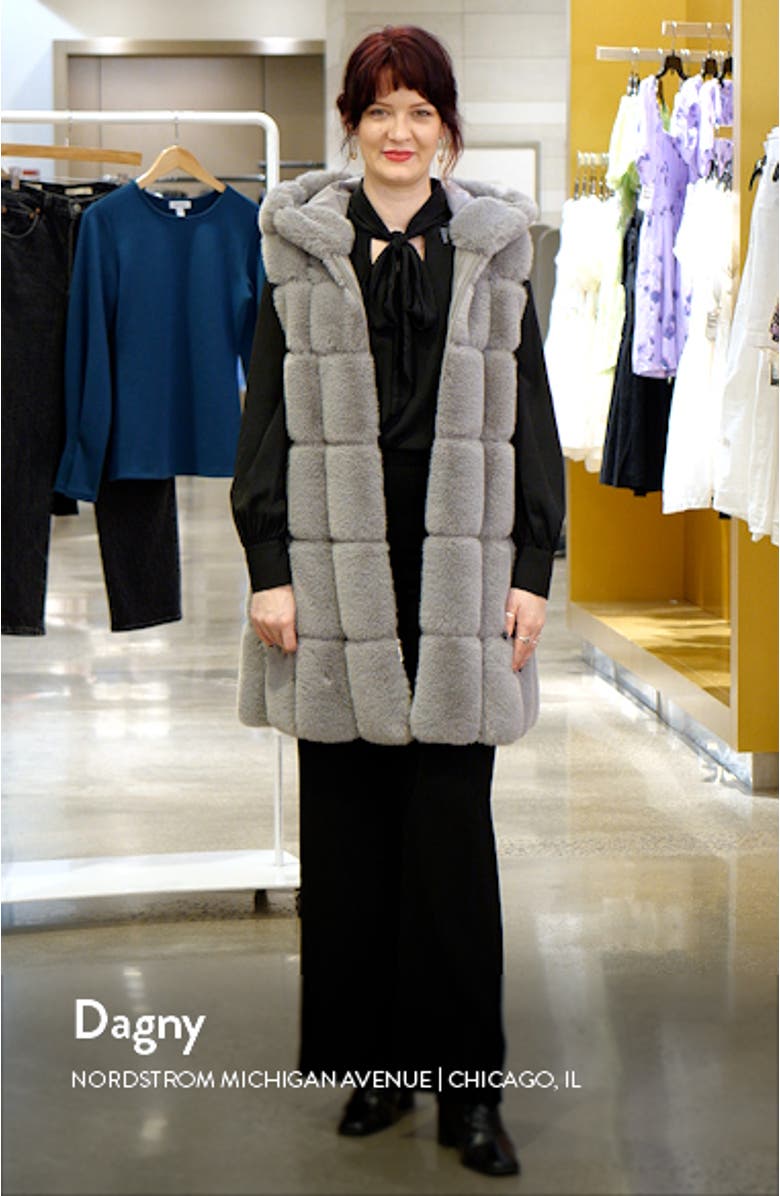 BCBGMAXAZRIA Hooded Faux Fur Vest | Nordstrom