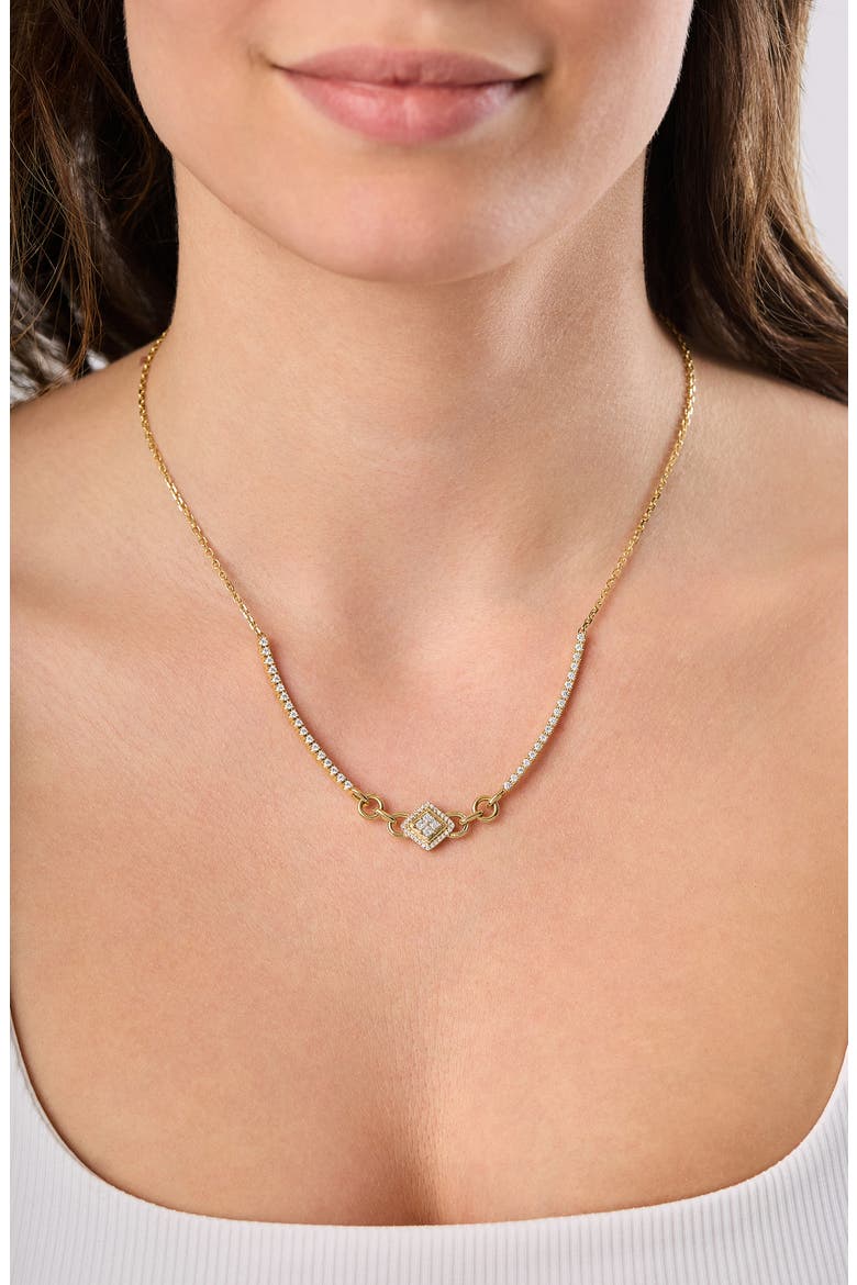 Cleo Diamond Bar Necklace (Online Trunk Show), Alternate, color, 18K YELLOW GOLD/ DIAMOND