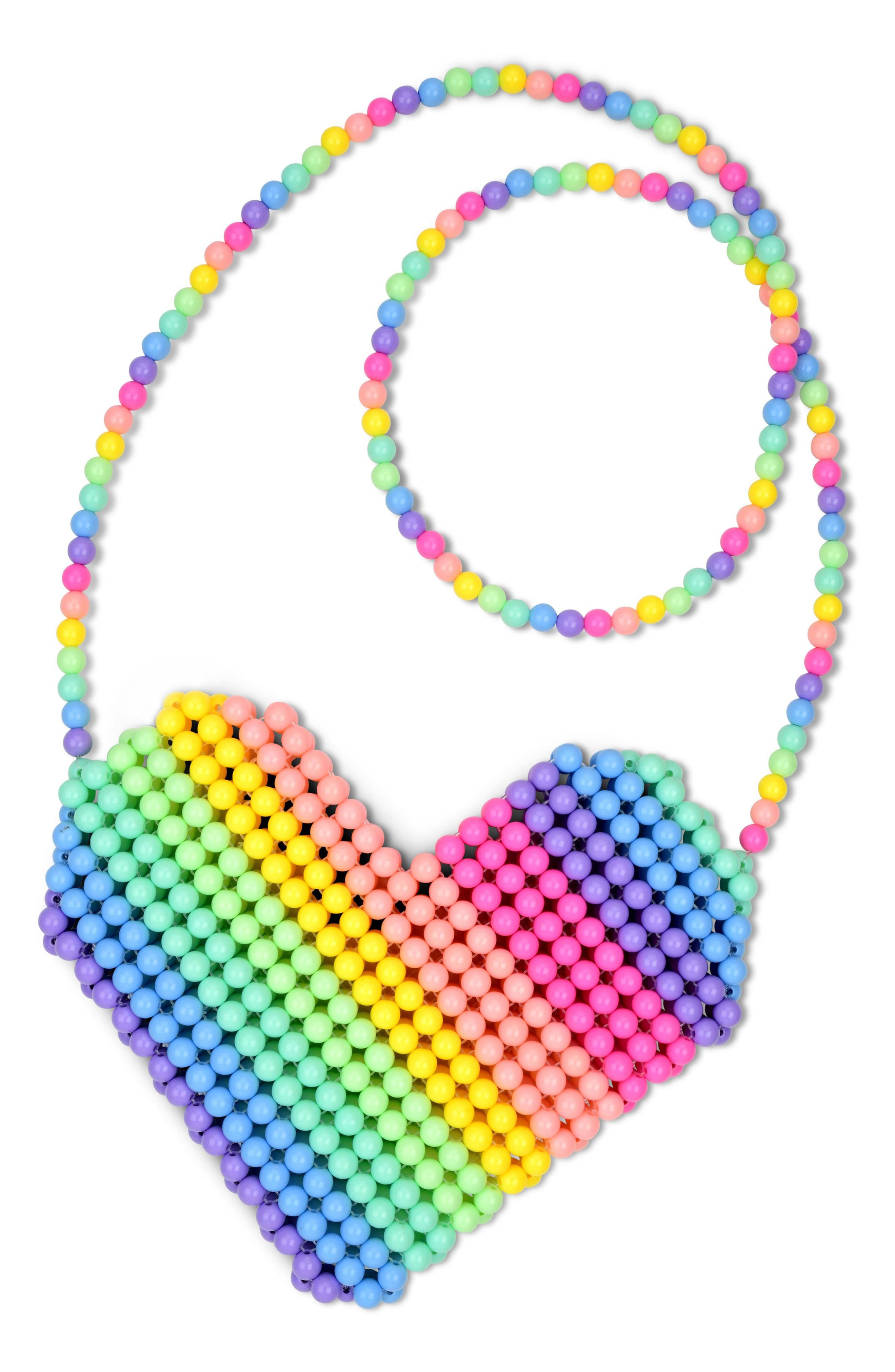 Iscream Rainbow Heart Bead Crossbody Bag, Main, color, 