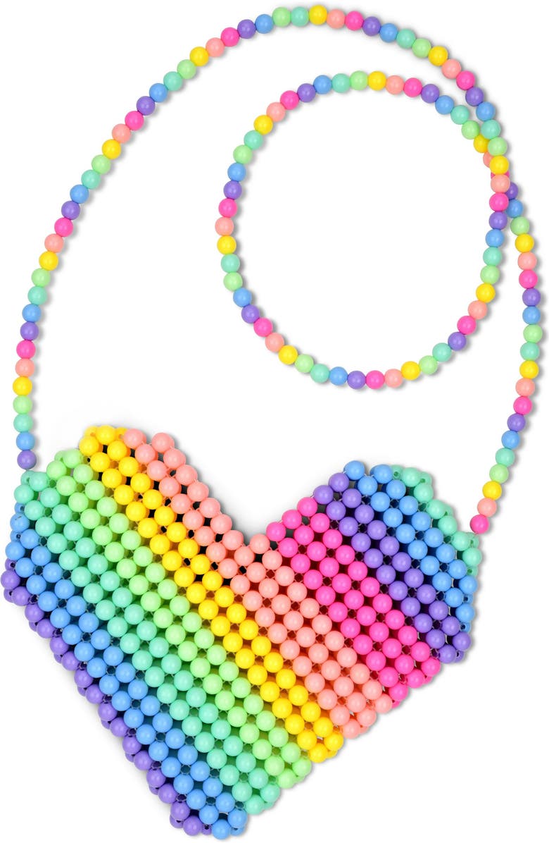Iscream Rainbow Heart Bead Crossbody Bag, Main, color,