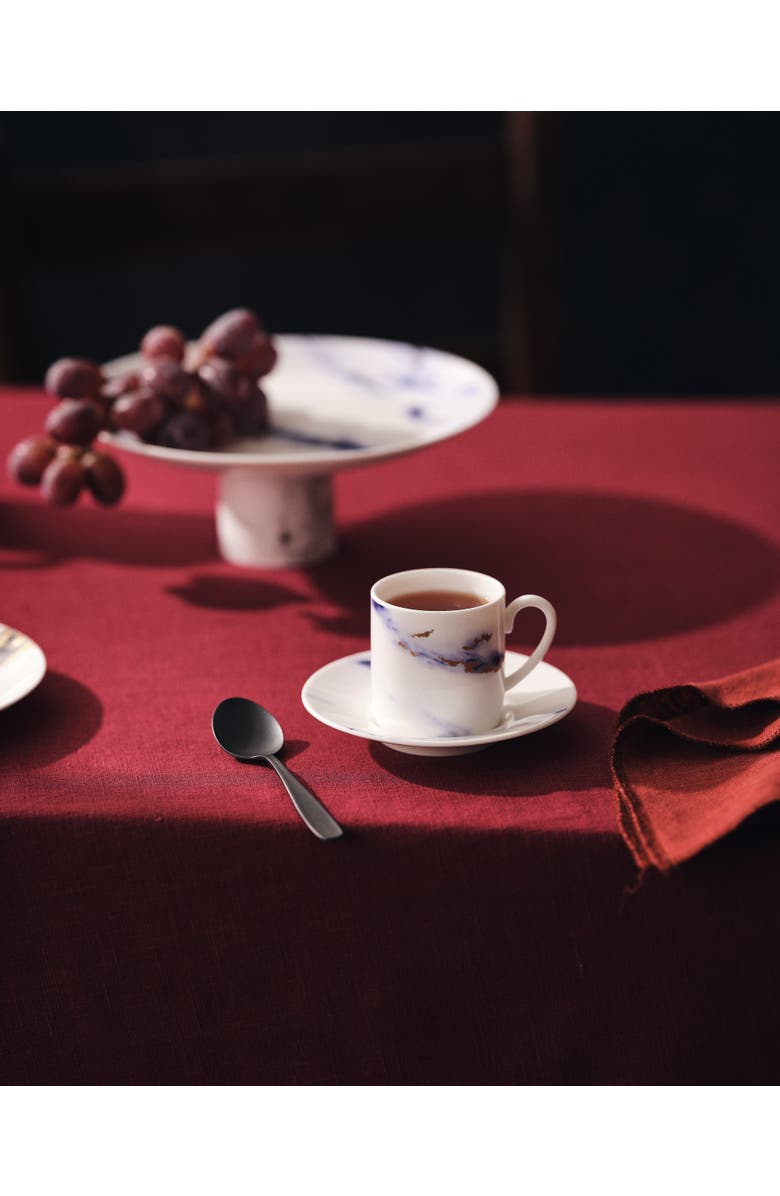 Prouna Marble Azure Espresso Cup & Saucer, Alternate, color, White