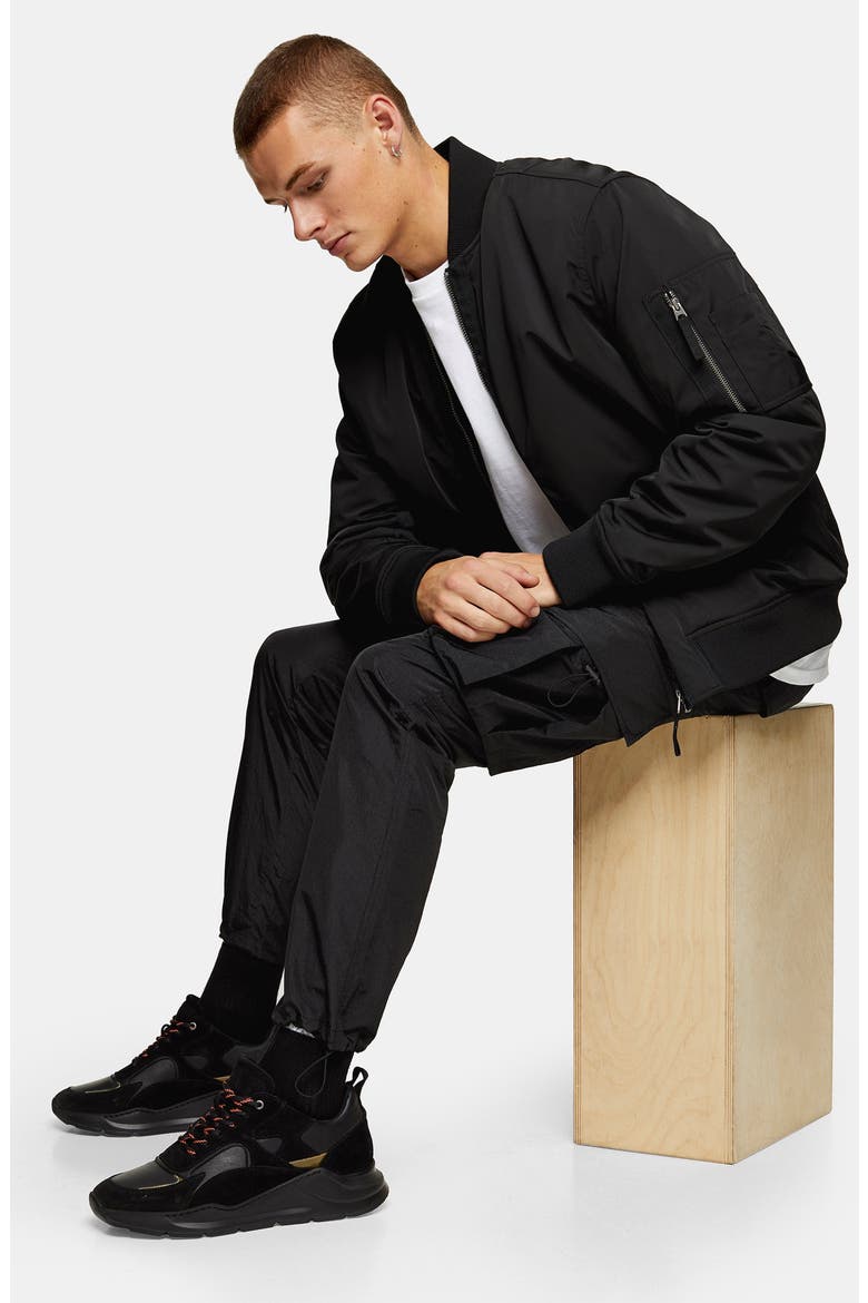 Tech Skinny Fit Cargo Pants, Alternate, color, BLACK