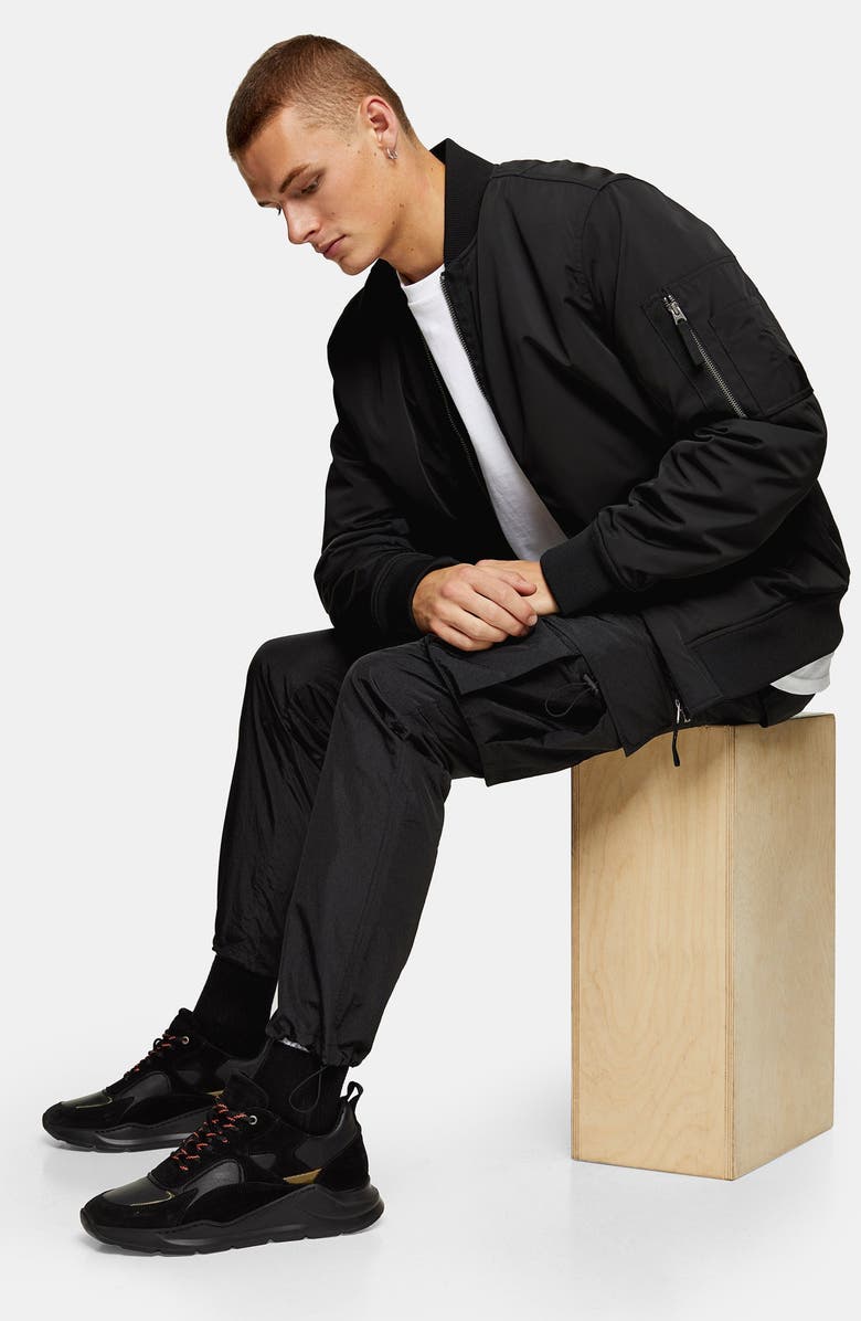 Topman Tech Skinny Fit Cargo Pants, Alternate, color,