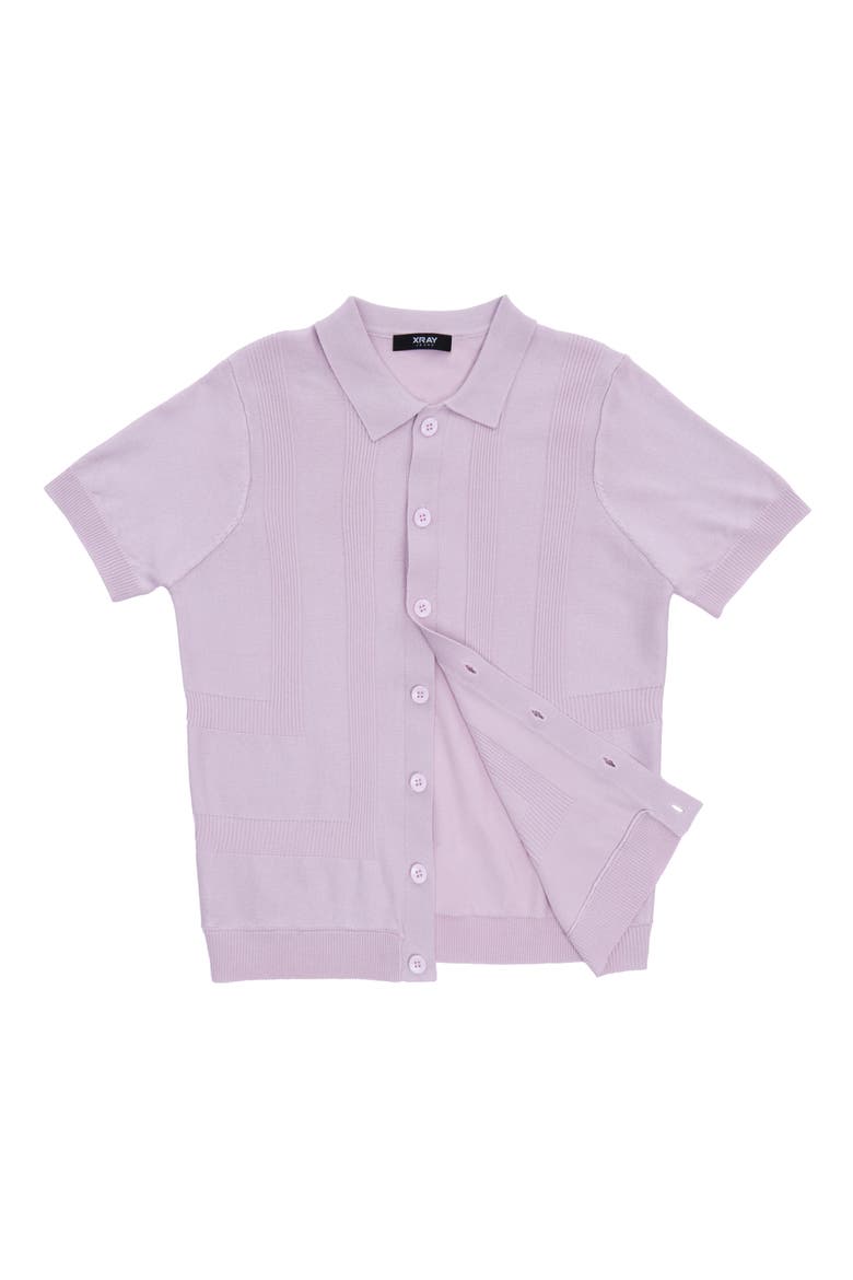 Kids' Short Sleeve Cardigan, Alternate, color, LAVENDER