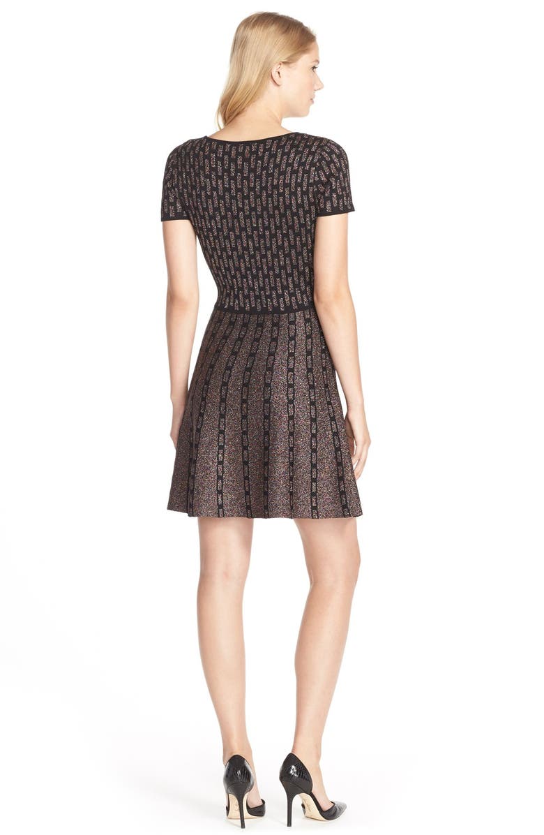 CeCe by Cynthia Steffe 'Sage' Metallic Fit & Flare Sweater Dress, Alternate, color,